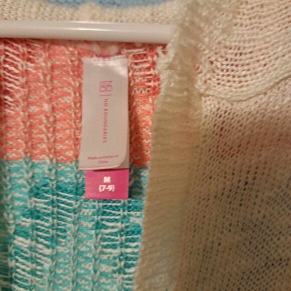 No Boundaries Open Front Long Sleeve Cardigan Women's Size M(7-9)‎ Multicolor - Picture 5 of 9